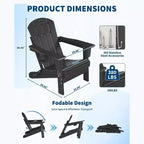 Chaise de patio extérieure, capacité de 172 kg, assise confortable, pliable, pour terrasse, pelouse, jardin