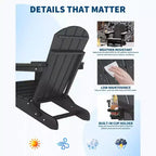 Chaise de patio extérieure, capacité de 172 kg, assise confortable, pliable, pour terrasse, pelouse, jardin