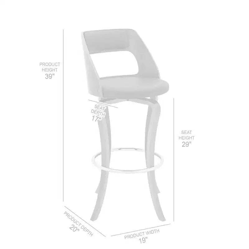 Tabouret de bar pivotant GDFStudio Edgar 29 en similicuir et bois