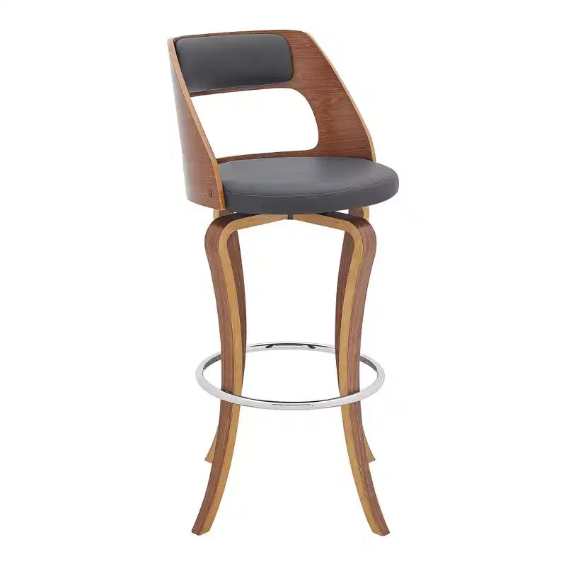Tabouret de bar pivotant GDFStudio Edgar 29 en similicuir et bois