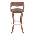 Tabouret de bar pivotant GDFStudio Edgar 29 en similicuir et bois