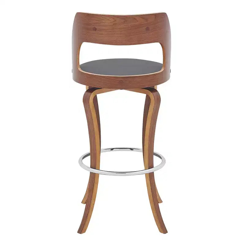 Tabouret de bar pivotant GDFStudio Edgar 29 en similicuir et bois