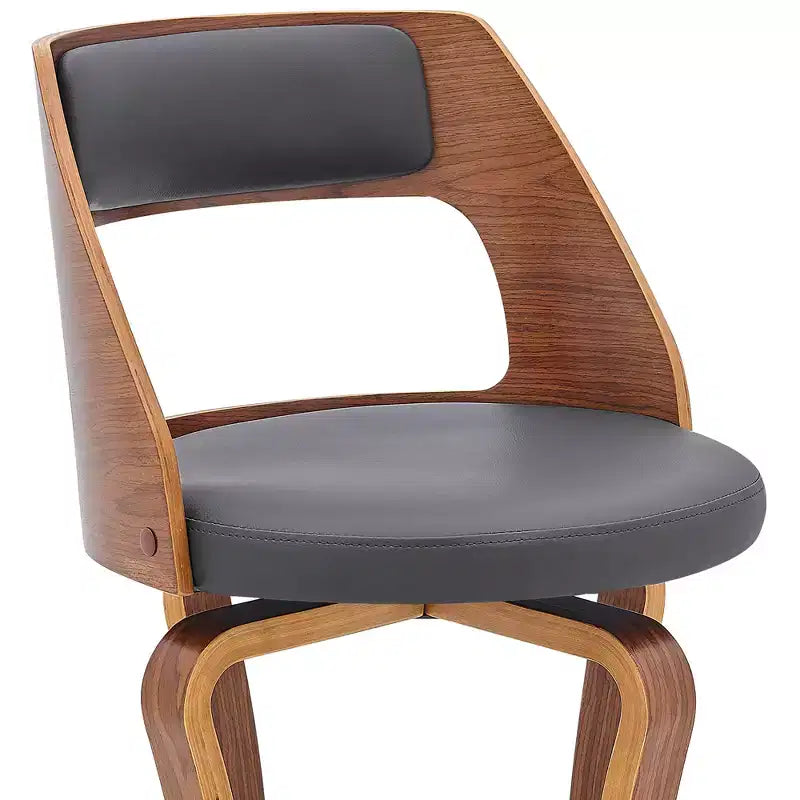 Tabouret de bar pivotant GDFStudio Edgar 29 en similicuir et bois