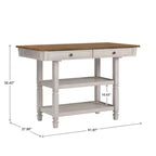 Îlot de cuisine bicolore Keyla avec plateau en chêne - iNSPIRE Q