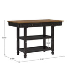 Îlot de cuisine bicolore Keyla avec plateau en chêne - iNSPIRE Q