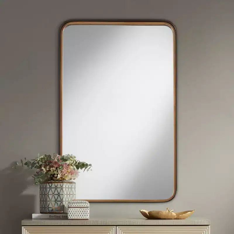 Miroirs muraux rectangulaires Uttermost Andi or et noir 24 x 38, lot de 2