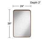 Miroirs muraux rectangulaires Uttermost Andi or et noir 24 x 38, lot de 2