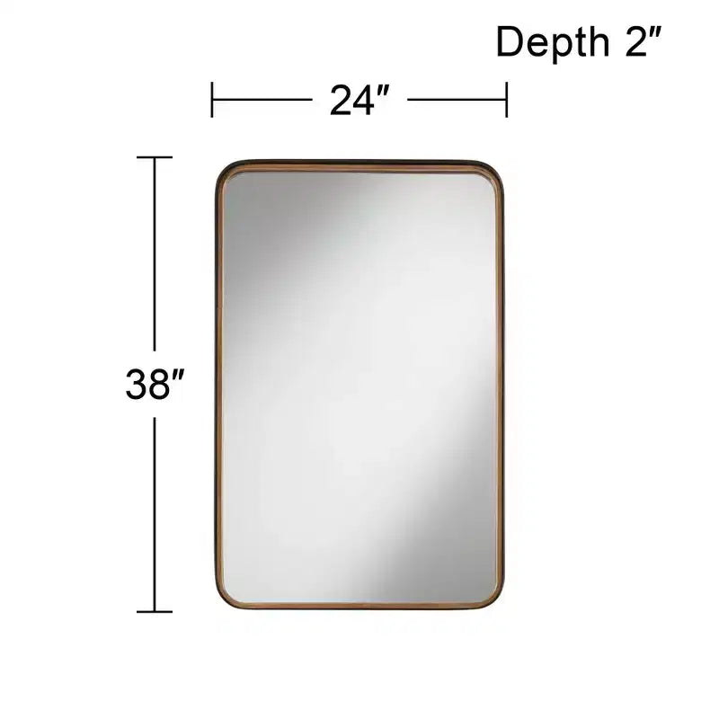 Miroirs muraux rectangulaires Uttermost Andi or et noir 24 x 38, lot de 2