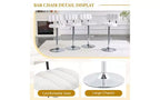 Lot de 2 tabourets de bar réglables en hauteur avec assise en similicuir et repose-pieds chromé