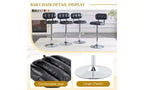 Lot de 2 tabourets de bar réglables en hauteur avec assise en similicuir et repose-pieds chromé