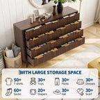 Commode moderne cannelée à 9 tiroirs de 137 cm, en bois avec poignées en métal et profil incurvé, élégant meuble TV pour chambre, salon, entrée