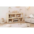Organisateur de rangement de jouets pour chambre d'enfant avec tiroir, étagère à livres et à jouets en bois à 6 cubes, organisateur de rangement de cubes pour maison de jeu, salle de classe et chambre de bébé