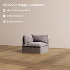 Chaise de bout modulaire lavable Anabei – Gauche | Assise Deluxe+ et coussin Cloud