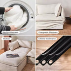 Chaise de bout modulaire lavable Anabei – Gauche | Assise Deluxe+ et coussin Cloud