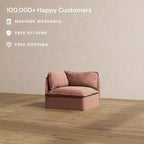 Chaise de bout modulaire lavable Anabei – Gauche | Assise Deluxe+ et coussin Cloud
