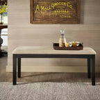 Banc de salle à manger Kensington en bois noir – Noir/Beige – iNSPIRE Q