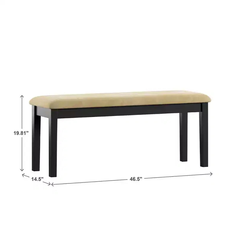 Banc de salle à manger Kensington en bois noir – Noir/Beige – iNSPIRE Q