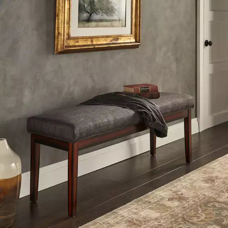 Banc rembourré fini espresso Quinby - iNSPIRE Q