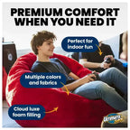 Fauteuil poire et repose-pieds Ultimate Sack 6 pieds, transat surdimensionné, Fourrure ivoire