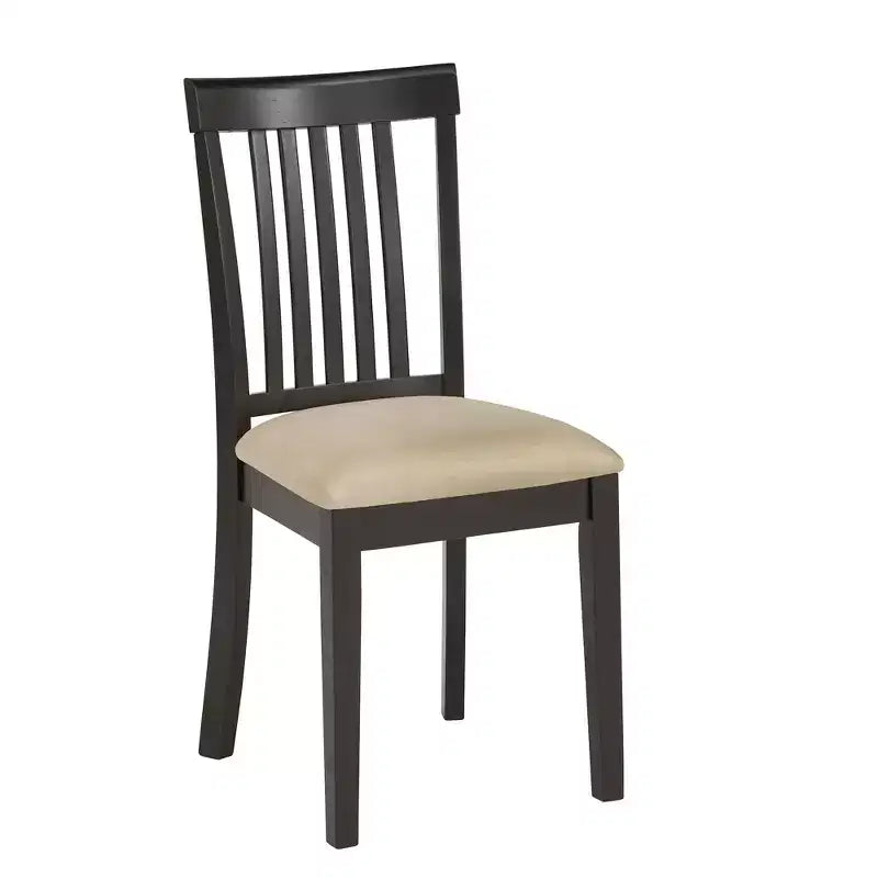 Chaises de salle à manger Kensington Mission à dossier en bois noir et microfibre beige (lot de 2) - Noir/Beige - iNSPIREQ