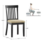 Chaises de salle à manger Kensington Mission à dossier en bois noir et microfibre beige (lot de 2) - Noir/Beige - iNSPIREQ