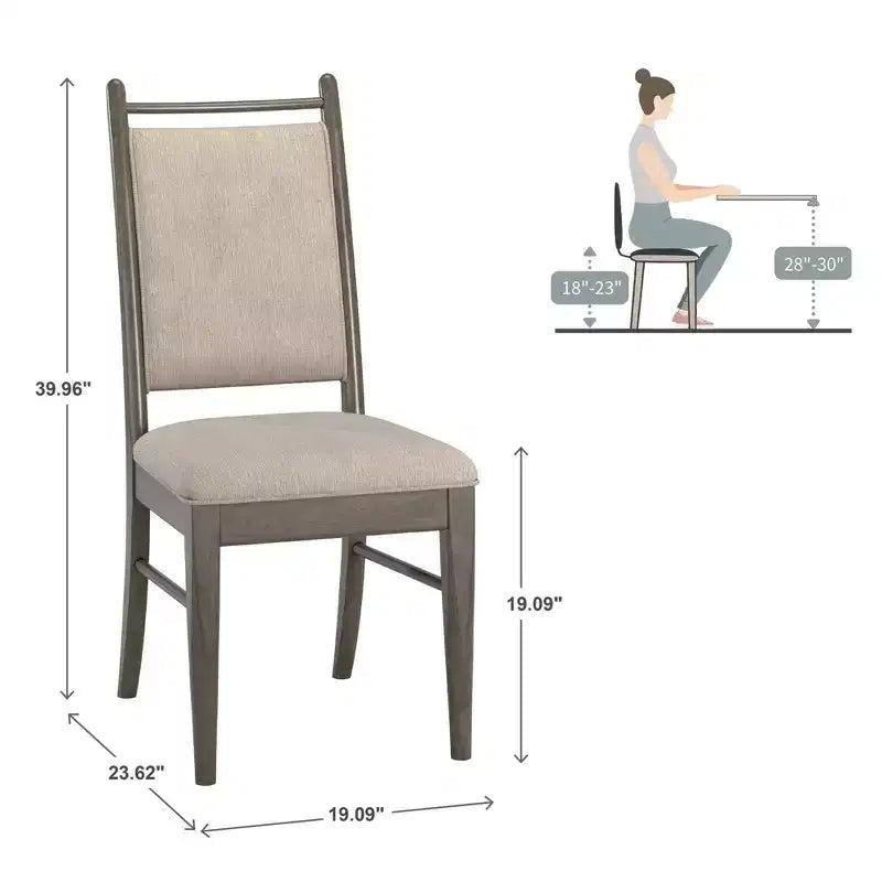 Chaise de salle à manger Fuske en tissu beige et bois (lot de 2) - iNSPIREQ