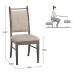 Chaise de salle à manger Fuske en tissu beige et bois (lot de 2) - iNSPIREQ
