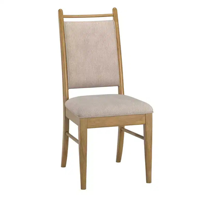 Chaise de salle à manger Fuske en tissu beige et bois (lot de 2) - iNSPIREQ