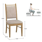 Chaise de salle à manger Fuske en tissu beige et bois (lot de 2) - iNSPIREQ