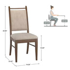 Chaise de salle à manger Fuske en tissu beige et bois (lot de 2) - iNSPIREQ