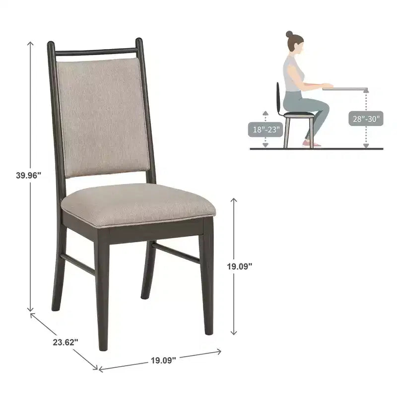 Chaise de salle à manger Fuske en tissu beige et bois (lot de 2) - iNSPIREQ