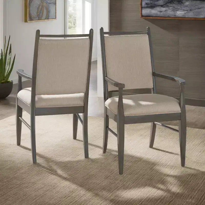 Fauteuil Fuske en tissu beige et bois (lot de 2) - iNSPIREQ