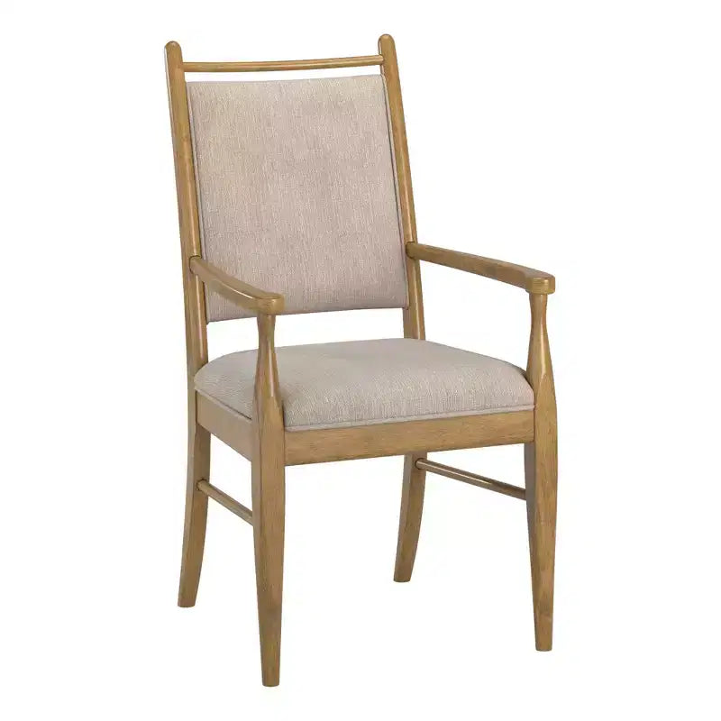 Fauteuil Fuske en tissu beige et bois (lot de 2) - iNSPIREQ