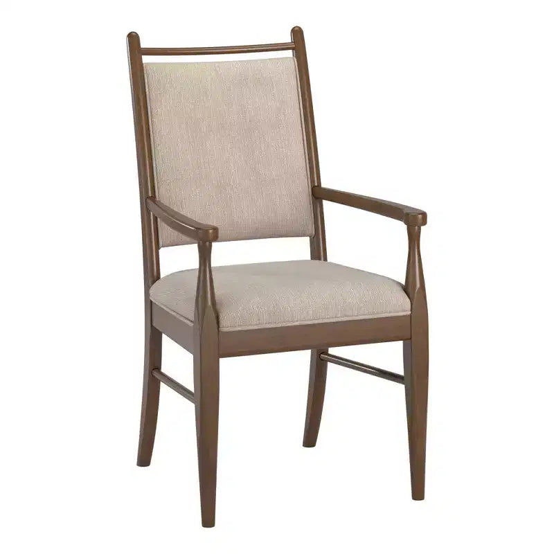 Fauteuil Fuske en tissu beige et bois (lot de 2) - iNSPIREQ