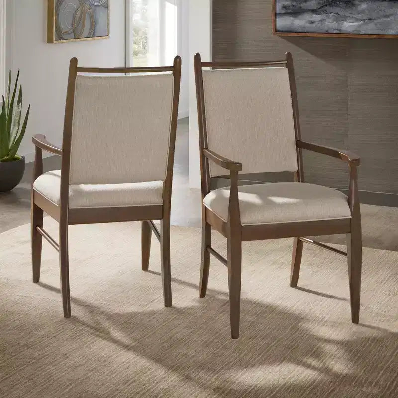 Fauteuil Fuske en tissu beige et bois (lot de 2) - iNSPIREQ