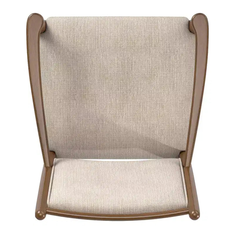 Fauteuil Fuske en tissu beige et bois (lot de 2) - iNSPIREQ