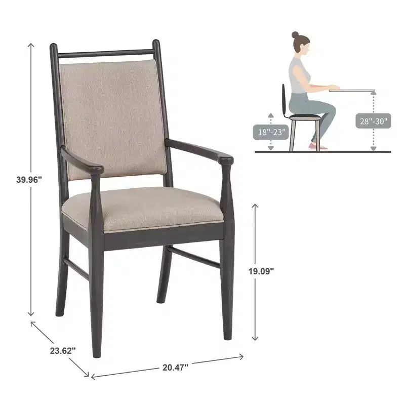 Fauteuil Fuske en tissu beige et bois (lot de 2) - iNSPIREQ