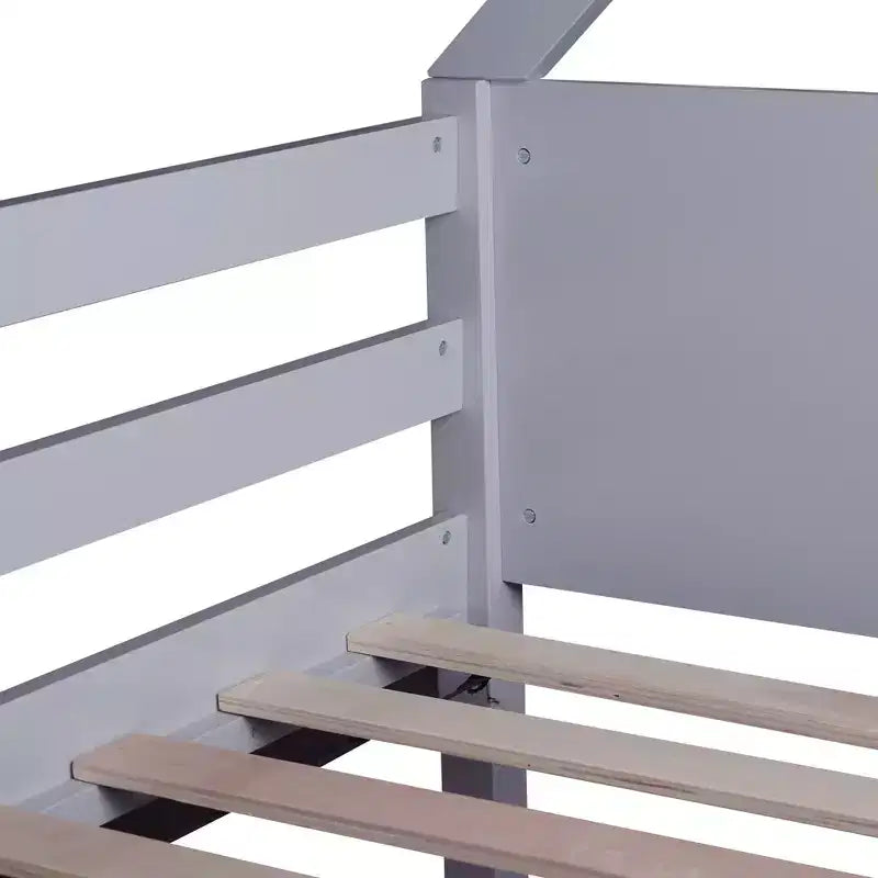 Lit superposé cabane Luxystar double sur double avec tête de lit, pied de lit et garde-corps
