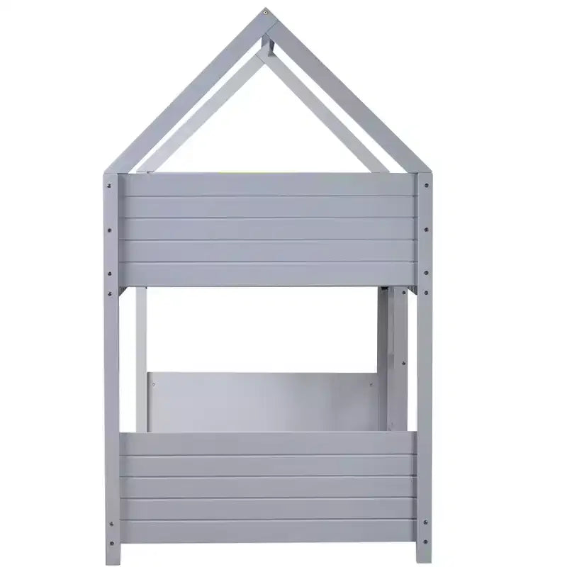 Lit superposé cabane Luxystar double sur double avec tête de lit, pied de lit et garde-corps