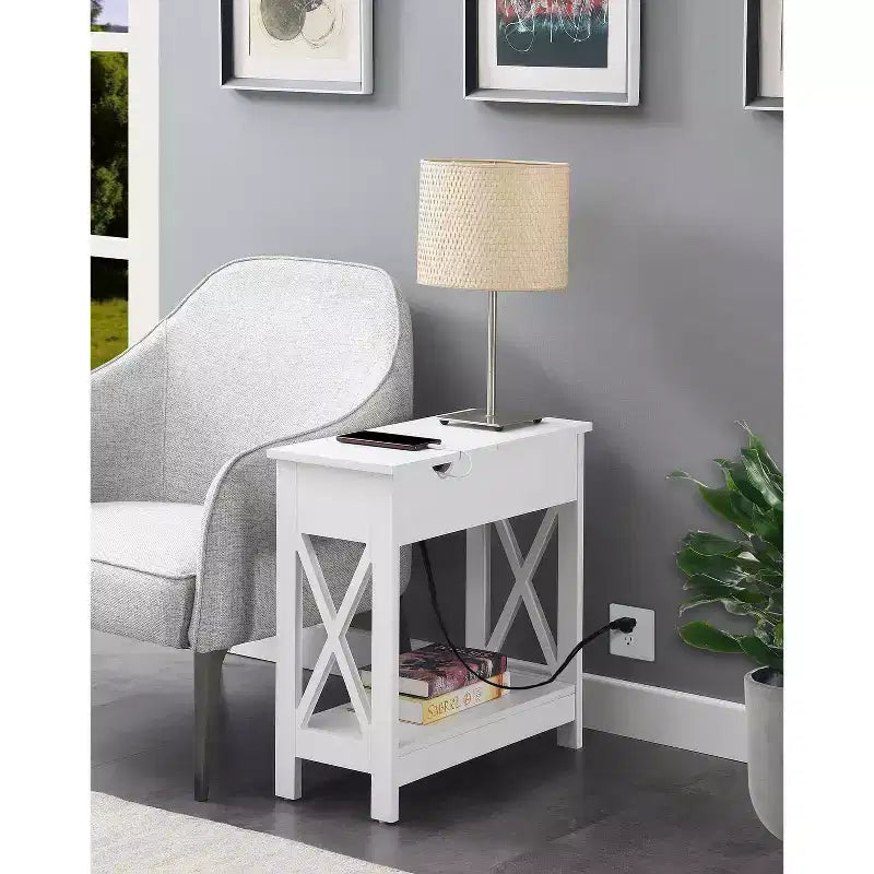 HomeStock Table d'appoint rectangulaire en bois 1 pièce