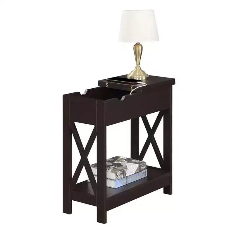 HomeStock Table d'appoint rectangulaire en bois 1 pièce