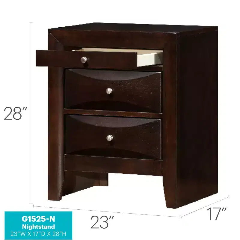 Table de chevet rectangulaire en bois de cerisier HomeStock pour salon et chambre à coucher