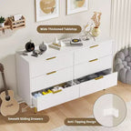 Commode moderne noire à 6 tiroirs, en bois cannelé, avec poignées et pieds en métal doré, grand organisateur de rangement pour chambre à coucher, salon et entrée