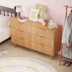 Commode moderne noire à 6 tiroirs, en bois cannelé, avec poignées et pieds en métal doré, grand organisateur de rangement pour chambre à coucher, salon et entrée
