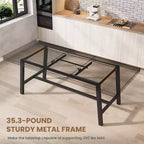 Table à manger extensible de 63 à 83 pouces, table rectangulaire industrielle pour 6 à 8 personnes, table de cuisine extensible marron rustique avec cadre en métal robuste