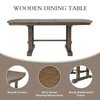 Ensemble de salle à manger GDFStudio Cooper 6 pièces, table de salle à manger extensible en bois de 152 à 198 cm avec rallonge amovible