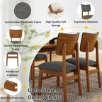 GDFStudio Peterson Chaises de salle à manger rembourrées (lot de 4) avec cadre robuste en bois d'hévéa
