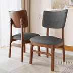 GDFStudio Peterson Chaises de salle à manger rembourrées (lot de 4) avec cadre robuste en bois d'hévéa