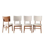 GDFStudio Peterson Chaises de salle à manger rembourrées (lot de 4) avec cadre robuste en bois d'hévéa