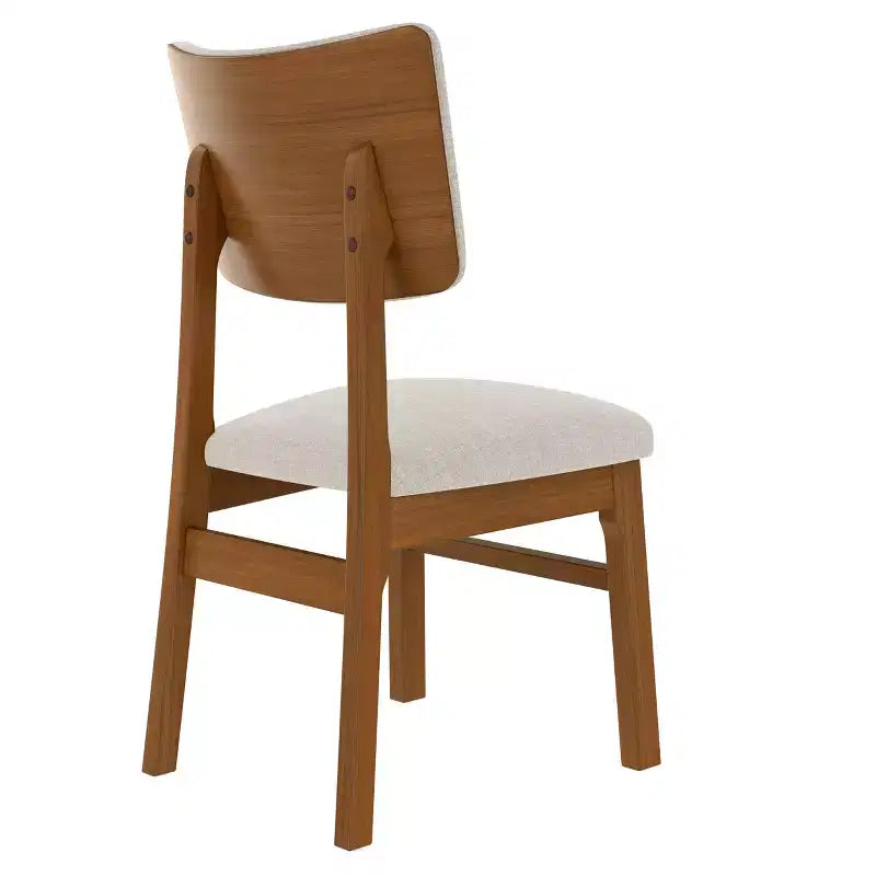 GDFStudio Peterson Chaises de salle à manger rembourrées (lot de 4) avec cadre robuste en bois d'hévéa